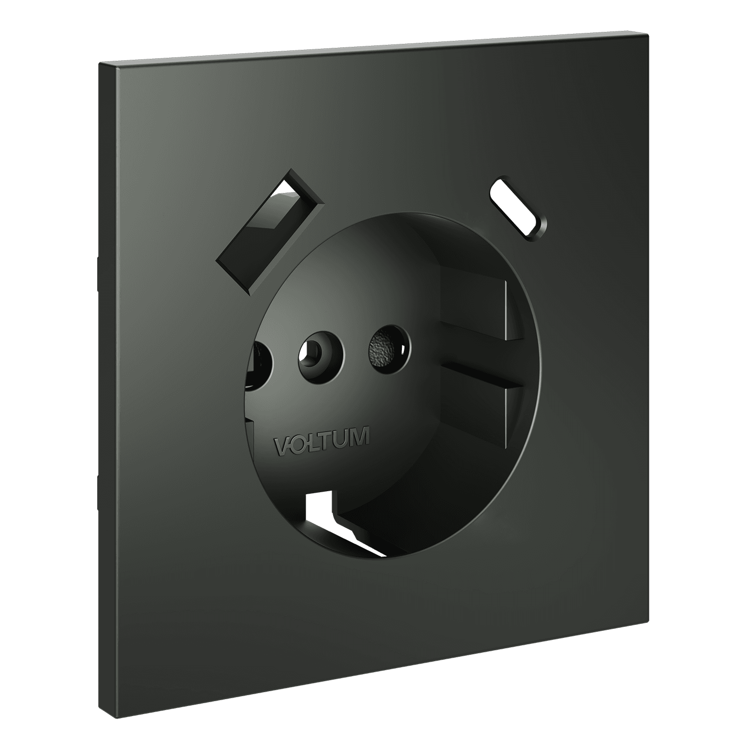Накладка для розетки с заземлением и защитными шторками, с USB A+C, S70 (титан), цвет Титан, изображение 1 из 9