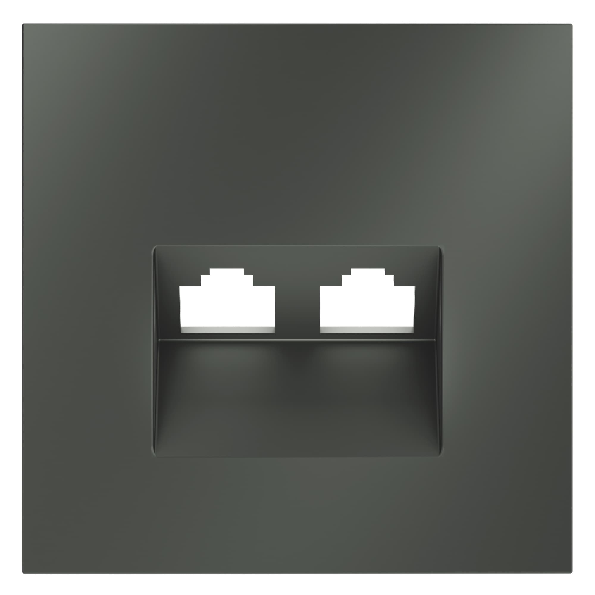 Накладка для розетки компьютерной двойной RJ45+RJ45 кат.6, S70 (титан), цвет Титан, изображение 1 из 9