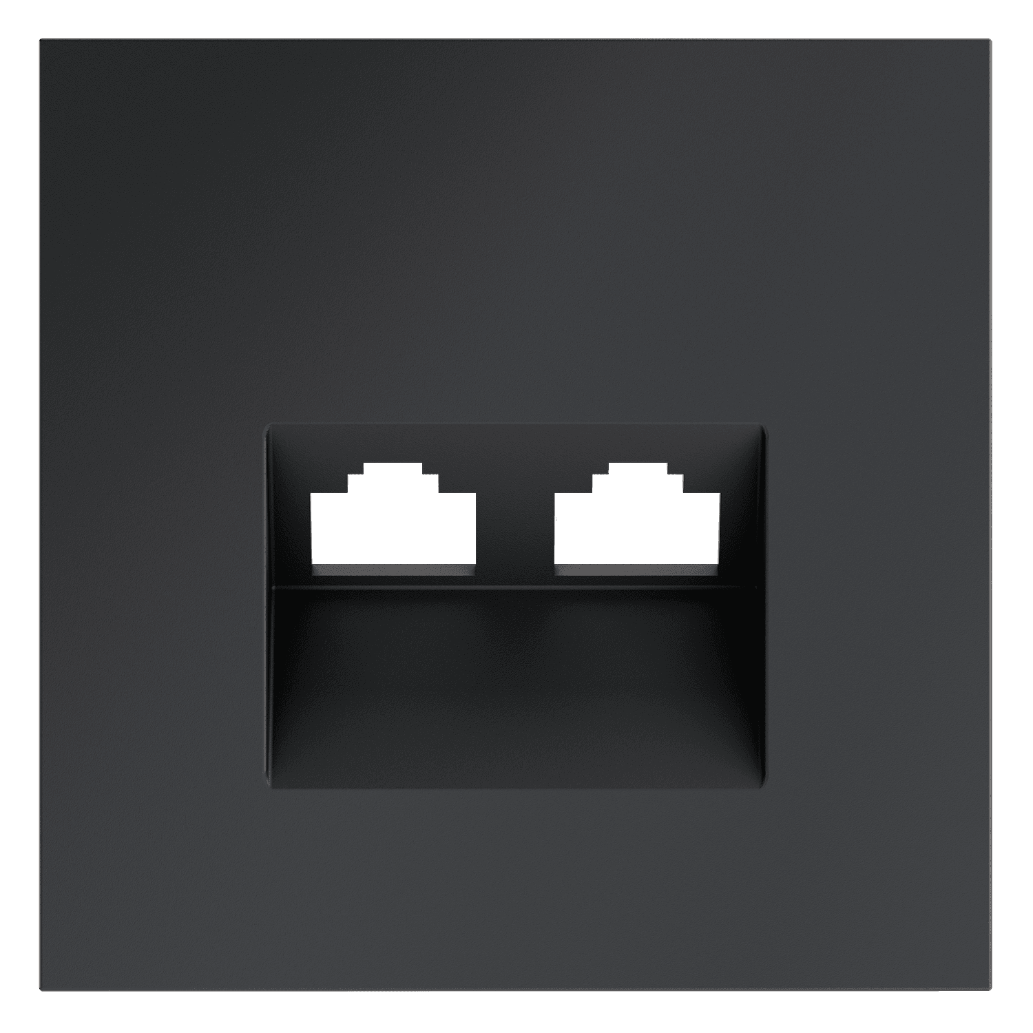 Накладка для розетки компьютерной двойной RJ45+RJ45 кат.6, S70 (графит), цвет Графит, изображение 1 из 9